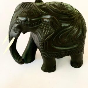 Wooden Elephant Hand Carved 5"